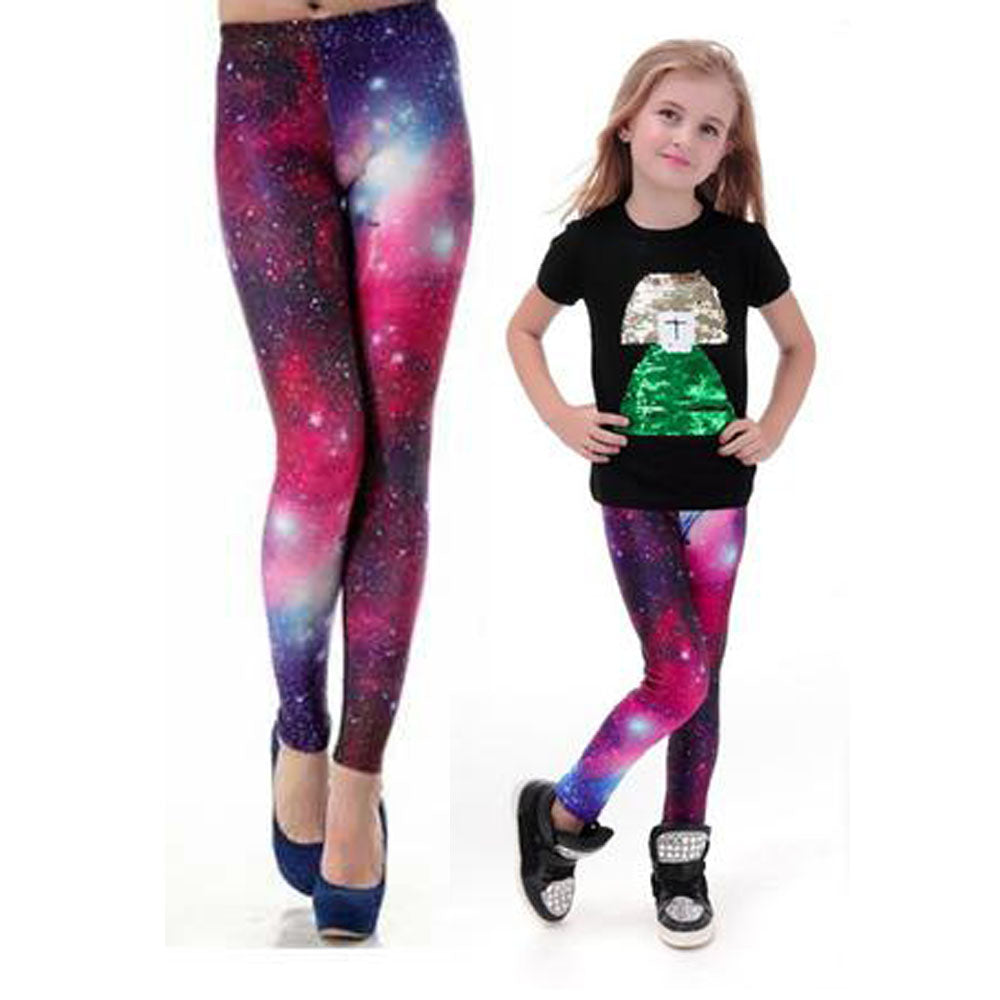 Kids Girl Galaxy Print Leggings