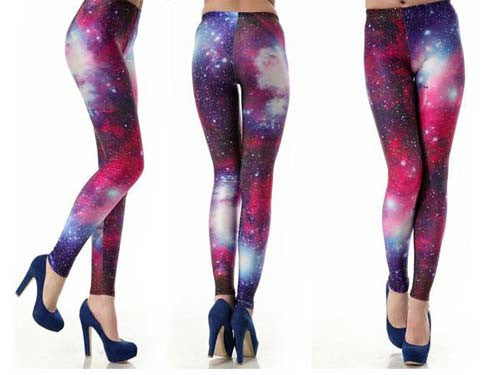 Galaxy Leggings, Yoga Space Print Pants, Blue Cosmic Celestial  Constellation Outer Star Royal High Waisted Workout Leggings at   Women's Clothing store